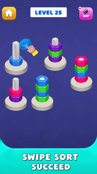 Nut Shorting Puzzle Game: Color Match screenshot 2