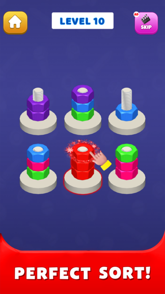 Nut Shorting Puzzle Game: Color Match screenshot 5