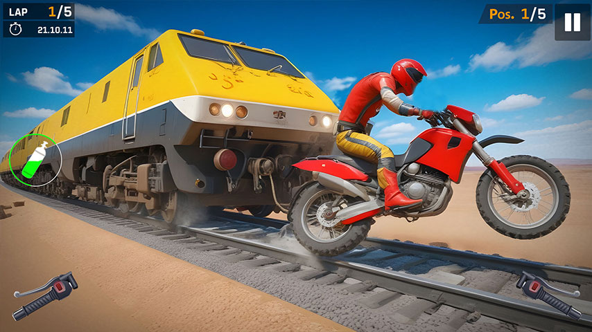 Bike vs Train Race Challenge: 3D Train Racing Game screenshot 2