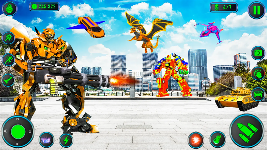 Flying Muscle Robot Car Game gameplay screenshot 1