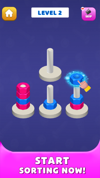 Nut Shorting Puzzle Game: Color Match screenshot 3