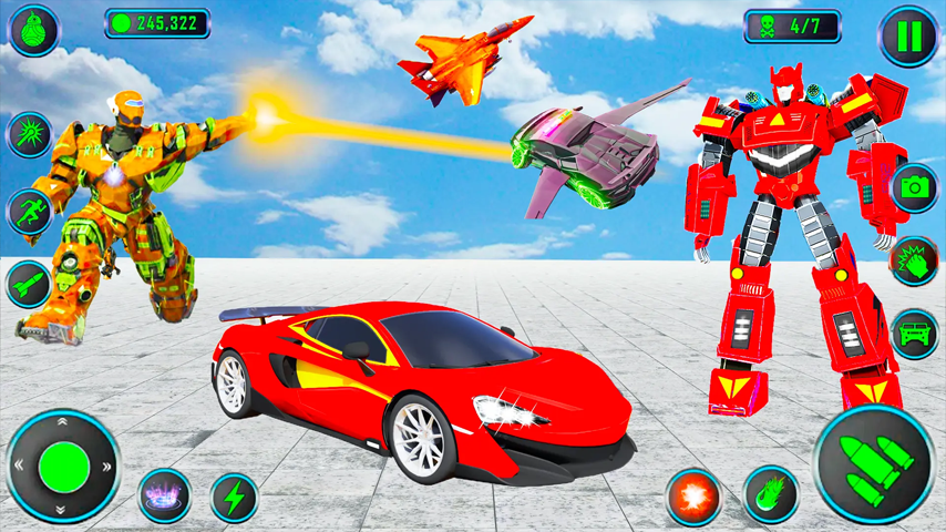 Flying Muscle Robot Car Game gameplay screenshot 2