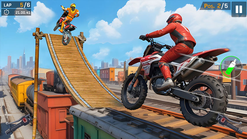 Bike vs Train Race Challenge: 3D Train Racing Game screenshot 4