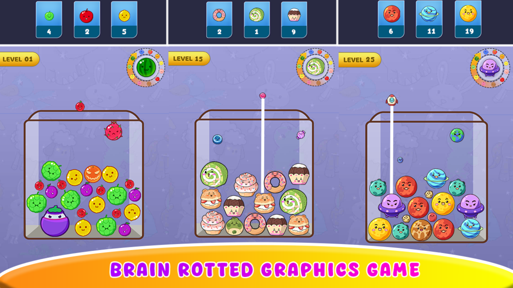 Brainrot Merge Drop Puzzle Game screenshot 1