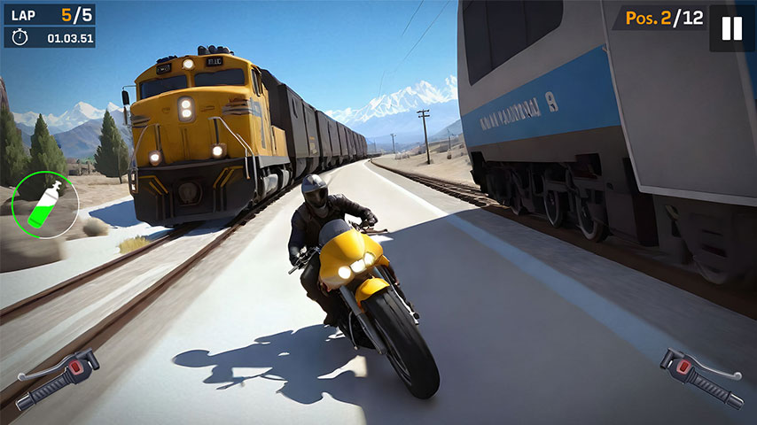 Bike vs Train Race Challenge: 3D Train Racing Game screenshot 1